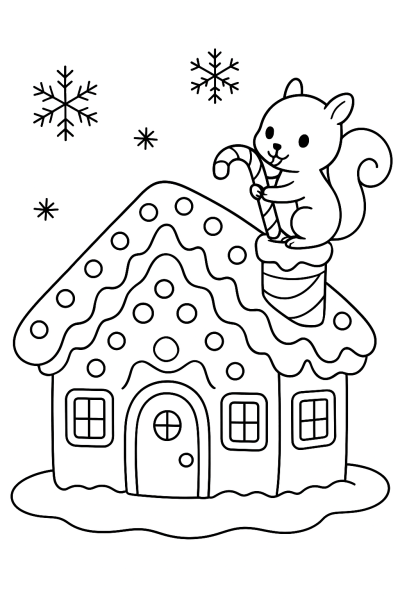 Mein süßes Lebkuchenhaus Ausmalbild