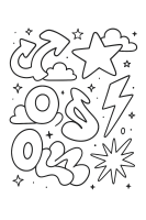 Graffiti Sterne Wolken