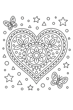 Herz-Mandala zum Ausmalen: Liebevolle Formen entdecken