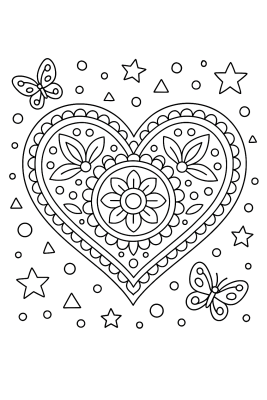 Herz-Mandala zum Ausmalen: Liebevolle Formen entdecken