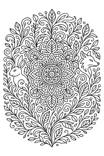 Intricate Mandala for Adults: Shapes & Patterns
