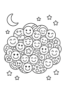 Smileys auf Wolkenteppich