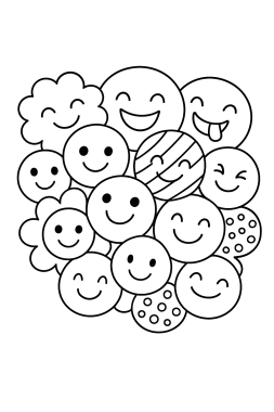 Lustige Smiley-Formen & Muster Ausmalspaß!