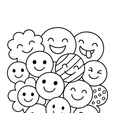 Lustige Smiley-Formen & Muster Ausmalspaß!