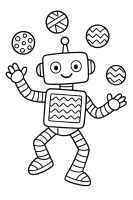 Tanzender Roboter jongliert