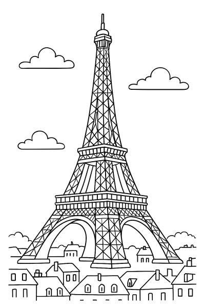 My Eiffel Tower Coloring Page: Paris Awaits!