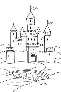 Mein realistisches Schloss-Ausmalbild