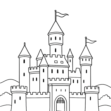 Mein realistisches Schloss-Ausmalbild