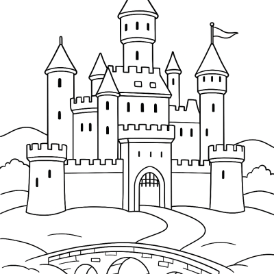 Mein realistisches Schloss-Ausmalbild