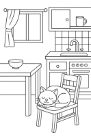 Schlafende Katze Stuhl