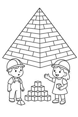 Meine große Pyramide: Ausmalbild für kleine Baumeister - Free Coloring Page