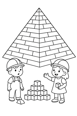 Meine große Pyramide: Ausmalbild für kleine Baumeister - Coloring Page