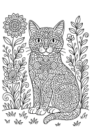 Katze im Blumengarten