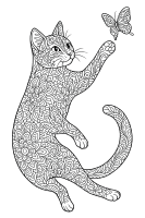 Katze jagt Schmetterling