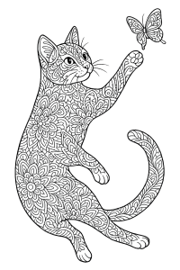 Mandala Katze: Majestätische Muster zum Ausmalen