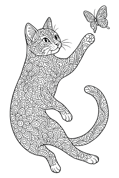 Mandala Cat: Majestic Patterns for Creative Coloring