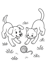 Mein süßer Hund und meine kuschelige Katze