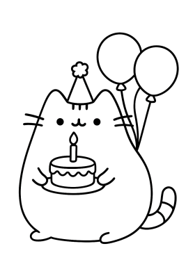 Pusheen Katze Malspaß: Dein kuscheliger Freund! - Coloring Page