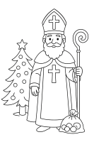 Nikolaus am Weihnachtsbaum