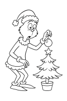 Grinch schmückt Baum