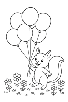 Squirrel with Flowers