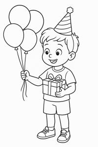 Happy Birthday: Realistische Ausmalbilder für kleine Feierer