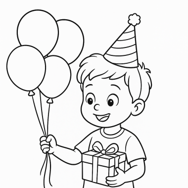 Happy Birthday: Realistische Ausmalbilder für kleine Feierer