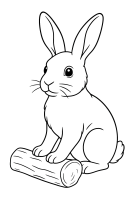 Neugieriger Hase Baumstamm