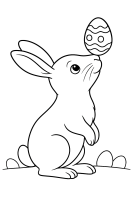 Hase balanciert Osterei