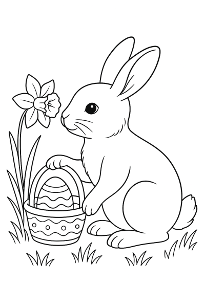 My Realistic Easter Bunny Coloring Page