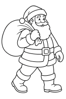 Weihnachtsmann winkt am Baum