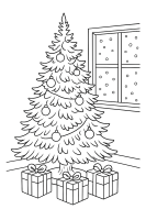 Tree with Falling Snow