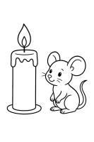 Candle and Christmas Mouse