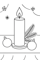 Candle on Festive Table