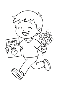 Muttertags-Überraschung zum Ausmalen