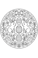 Bunnies Eggs Flowers