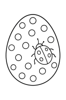 Osterei mit Marienkäfer