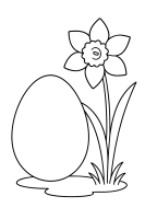 Osterei mit Osterglocke