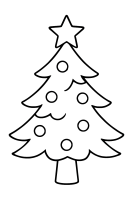 Weihnachtsbaum mit Stern und Kugeln