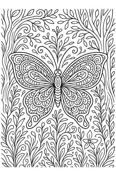 Intricate Butterfly Mandala: A Printable Burst of Color