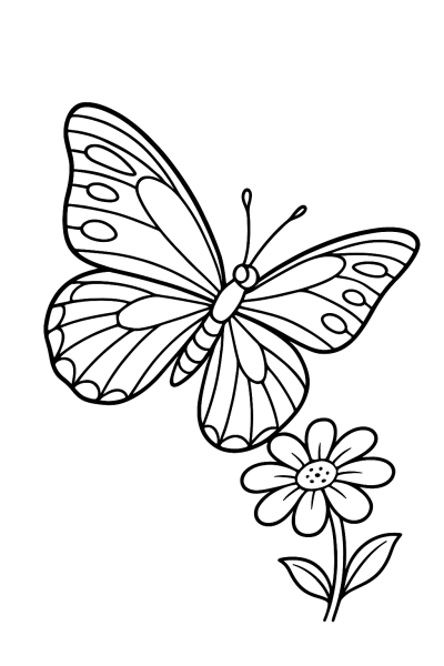 My First Realistic Butterfly Coloring Page