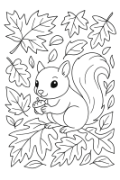 Eichhörnchen mit Eichel