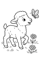 Lämmchen mit Schmetterling