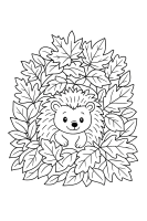 Igel im Blätterhaufen