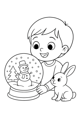 Meine Jahreszeiten-Schneekugel zum Ausmalen - Coloring Page