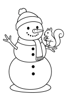 Schneemann mit Eichhörnchen