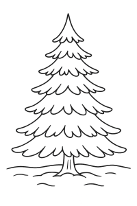 Winterwald: Tannenbaum im Schnee ausmalen