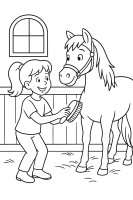 Bibi Tina Pferd striegeln