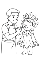 Fantasiewesen schminkend