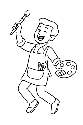 Der Maskenbildner: Schminke mit Stil - Coloring Page